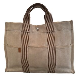 Hermes Fourre Tout MM Tan Canvas Tote Bag